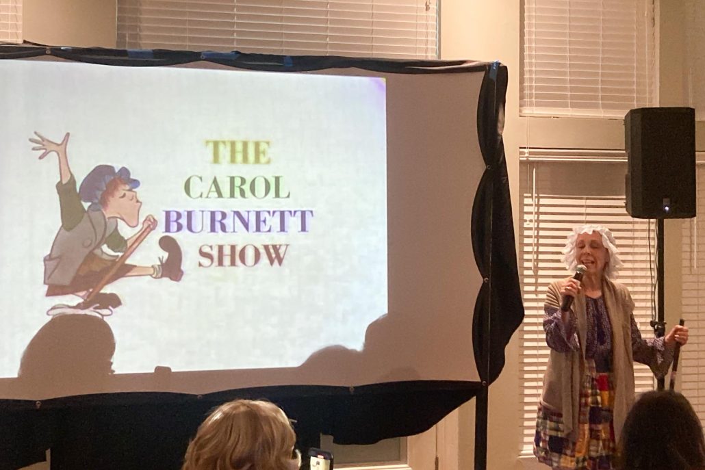 JK Gregg performing as Carol Burnett at Pull-Tight Players' 53rd annual Knot Awards Banquet