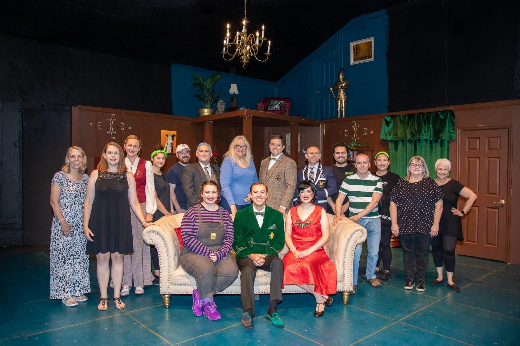 The cast and crew of The Play that Goes Wrong at Pull-Tight Players