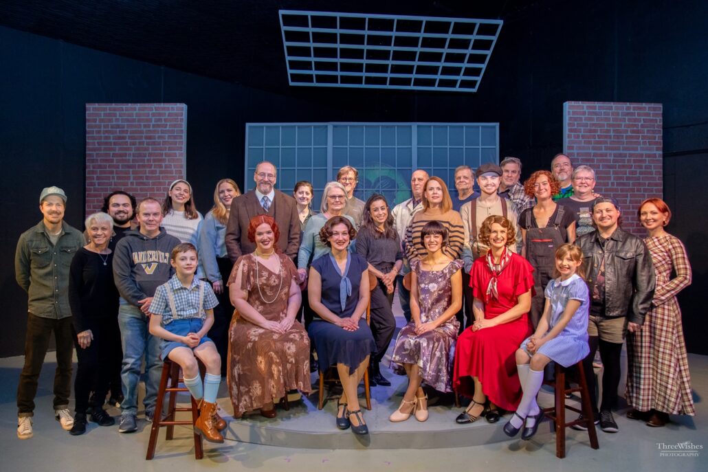 The cast and crew of These Shining Lives at Pull-Tight Players